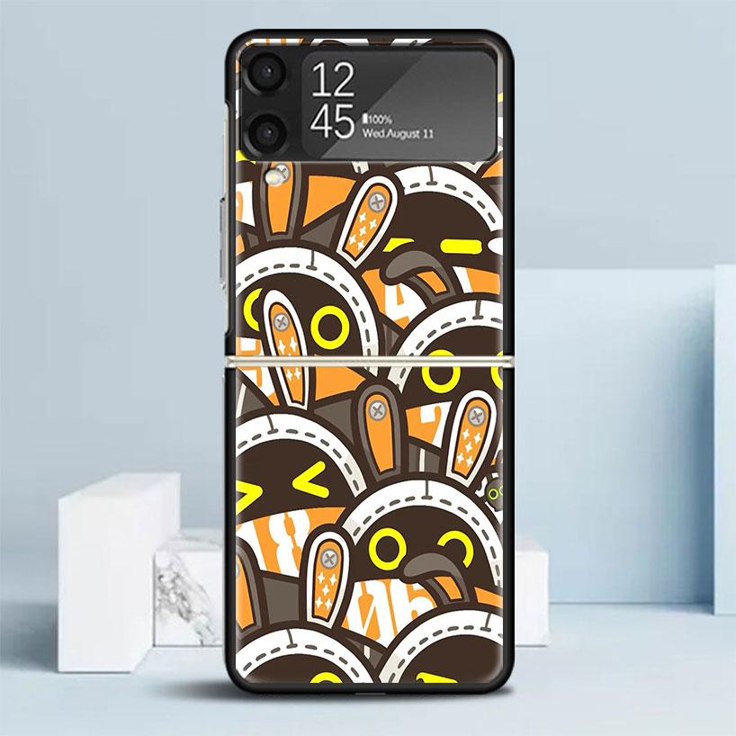 Zenless Zone Zero ZZZ Bangboo Black Cover for Samsung Galaxy Z Flip 7 6 5 4 3 5G Phone Case Flip7 Flip6 Flip5 Flip4 Flip3 Patter