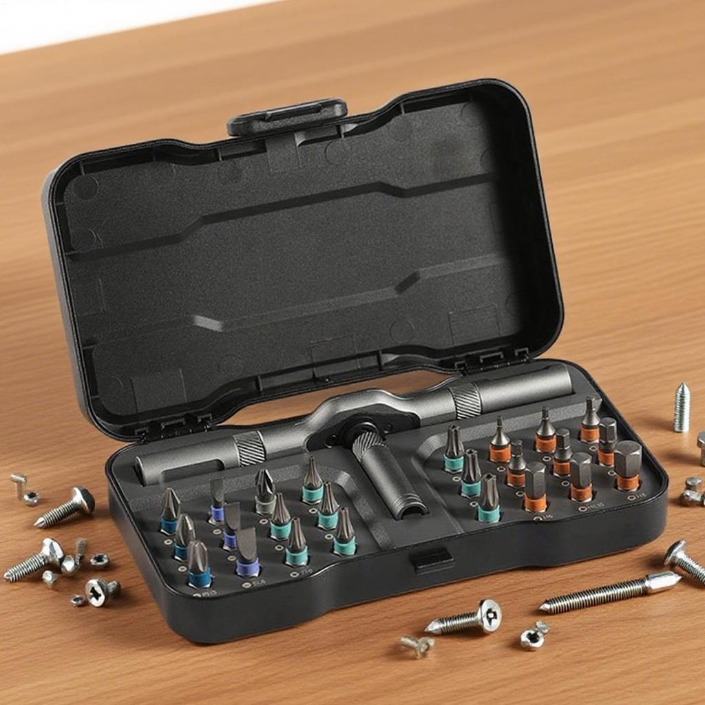 Multi-function Ratchet Screwdriver Set Compact T-Handle Repair Kit With Bits For Electronics Automotive Maintenance