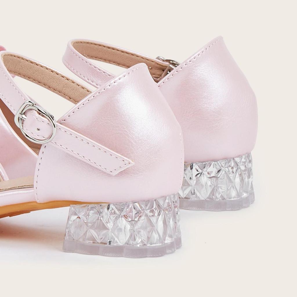 2025 Stylish Girls' High Heel Camellia Sandals - Princess Shoes for Outdoor Wear