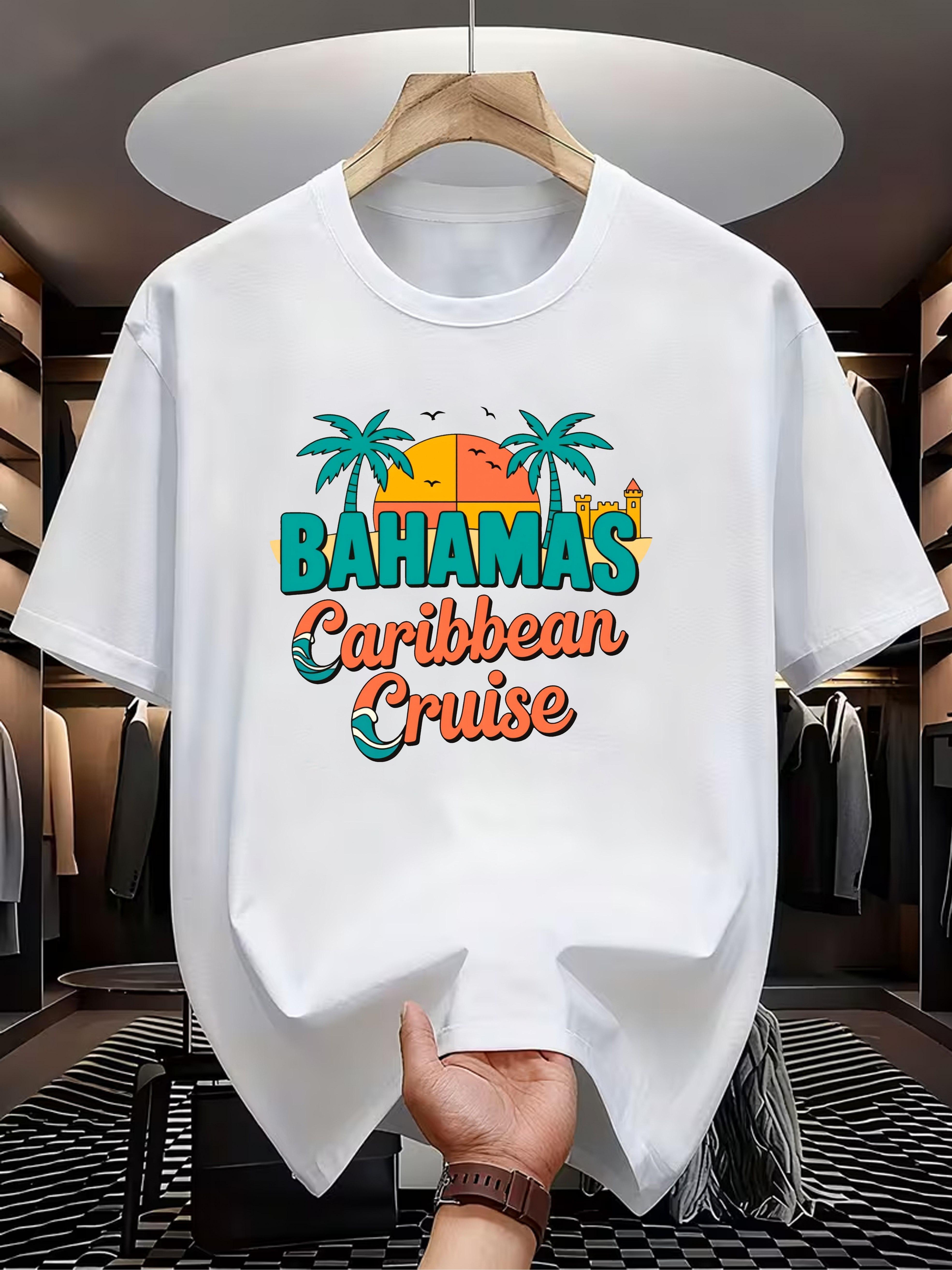 

Men S Vintage Bahamas Cruise T-Shirt with Caribbean Style Palm Trees for Summer Wear S