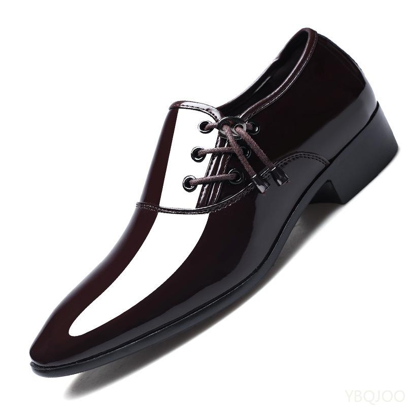 2026 Large Size Fashiable Men's Office Business Formal Shoes Low Cut Daily Comfortable Pointed Shiny Men's Wedding Shoes