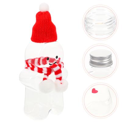 5 Sets Lebkuchenmann Glas Klare Wasserflasche Weihnachten Süßigkeiten Weihnachts-Keksdosen Saftflaschen Das Haustier Kind