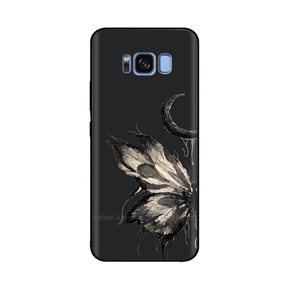 For Samsung Galaxy S8 Plus Phone Case Heart-Butterfly Funda For Samsung S8 S8Plus Cases Liquid Silicone Bumper GalaxyS8 Shells