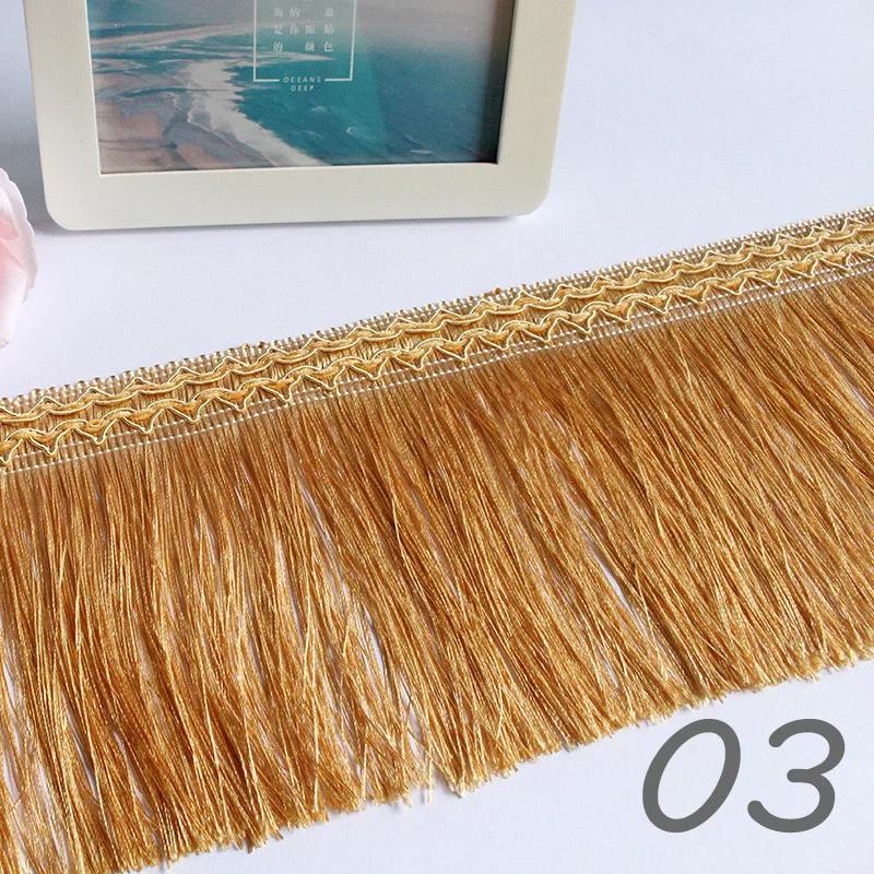 11.7M Braided Webbing Fringed Lace Boho Curtain Trim 16cm Width Polyester Tassel DIY Upholstery Decor European Trim Accessories