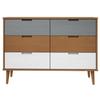 VidaXL Commode MOLDE Marron 113x40x80 cm Bois de pin massif 350507