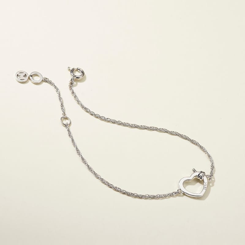 METROCITY JEWELRY Cuore Sterling Silver White Bracelet A231SB2002WPA