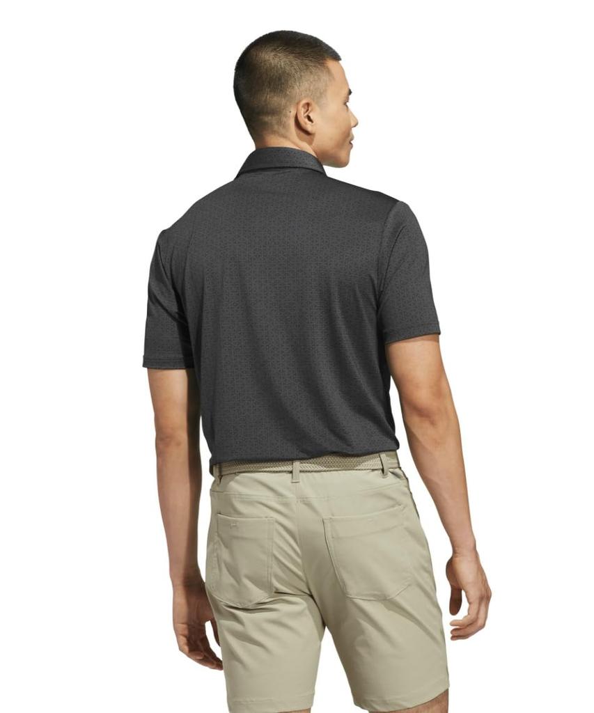 Golf CLIMACOOL Trigon Pattern Mesh Shirt for [Adidas Golf] Short-Sleeve Men, Black/Carbon