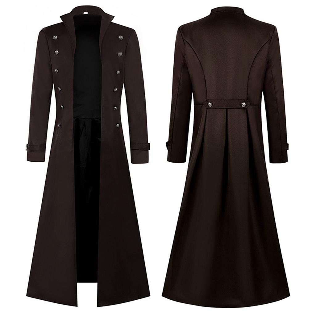 Mens Vintage Victorian Steampunk Jacket Gothic Renaissance Medieval Frock Coat Cosplay Halloween Costume Tailcoat 4 Style