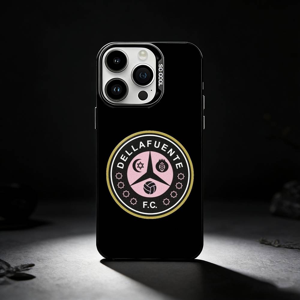 D-Dellafuente-FC Phone Case For iPhone 17,16,15,14,13,12,11 Plus,Pro Max,XS,Colored silver phone case