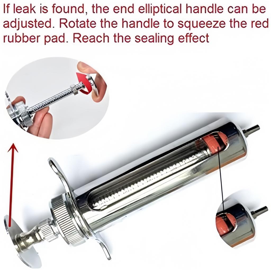 10/20/30/50ml Metal Automatic Veterinary Syringe Adjustable Dose Vaccine Injection For Farm Livestock Cattle Veterinary Tools