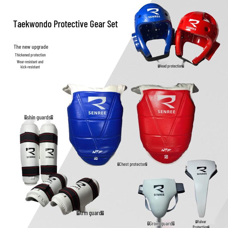 Longchan Taekwondo & Combat Sports 6-Piece Protective Gear Set