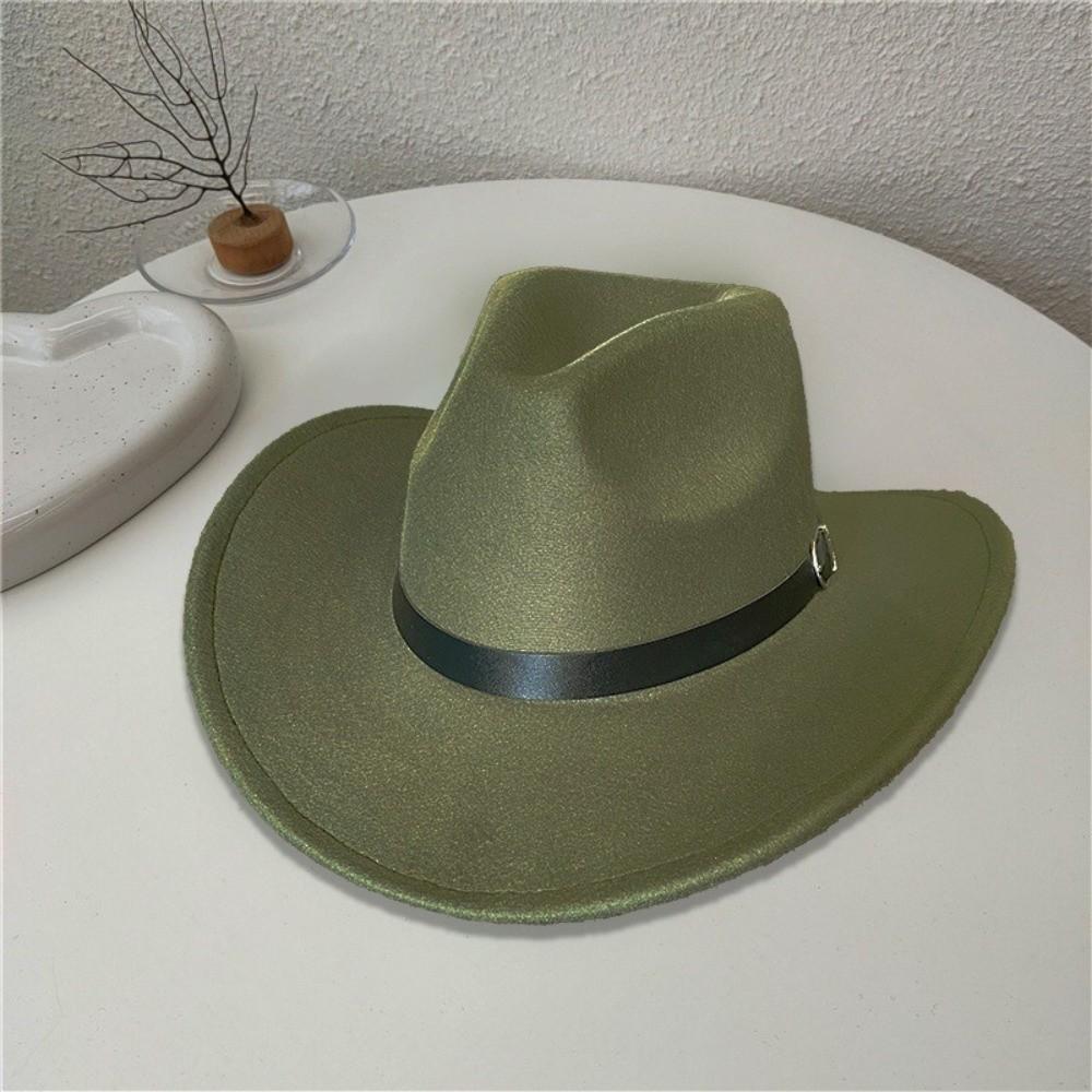 Daily Wear Cowboy Hat Wool-Poly Jazz Cap New Gentleman Hat Autumn Winter