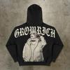 Street Trendy Brand Skull Pullover Sweater Digital Printing Casual Loose Hooded Sweater