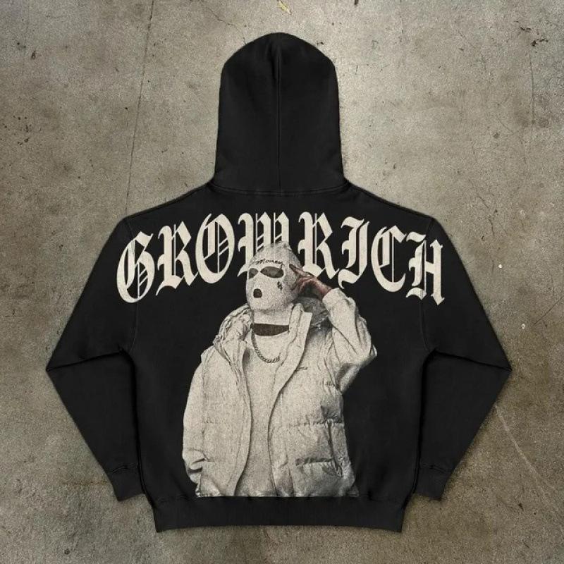Street Trendy Brand Skull Pullover Sweater Digital Printing Casual Loose Hooded Sweater