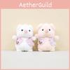 Charming White And Pink Plush Pig Keychain Soft Stuffed Toy Collectible Accessory