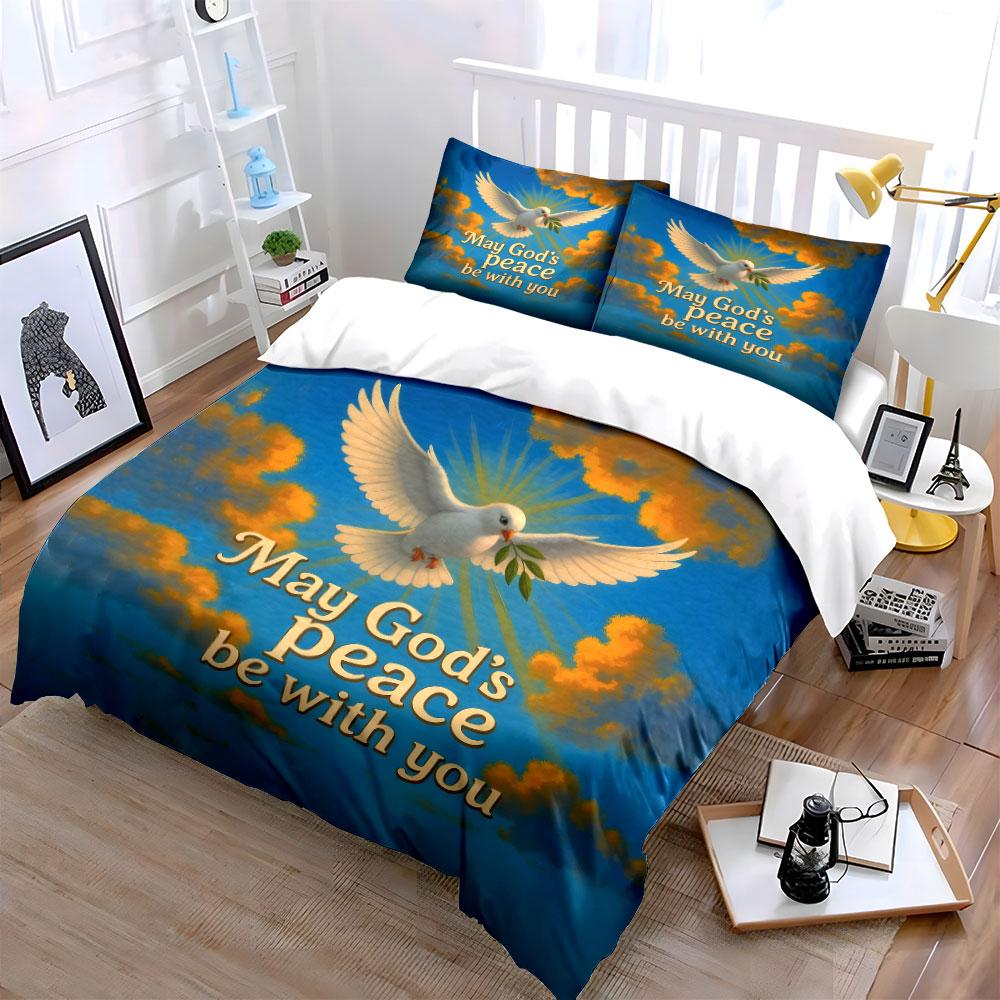 Peaceful Dove Symbol Gift Set Kid'S And Adults' Bedroom Decor, Exquisite Three-Piece Bedding Set Gift