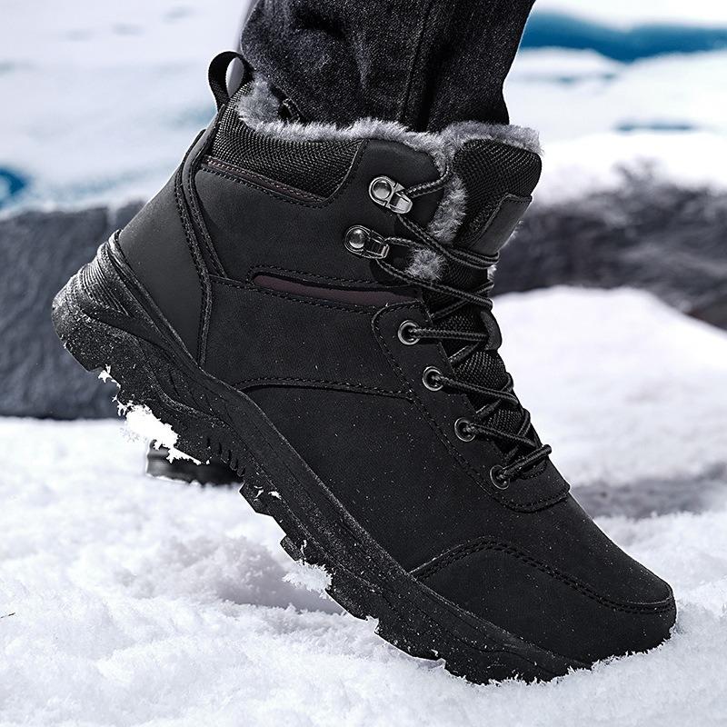 Winter-Samt-Sport-Baumwollschuhe in großer Größe für Herren, warme Schneestiefel, Outdoor-Wanderschuhe, Kaltwetter-Schuhe