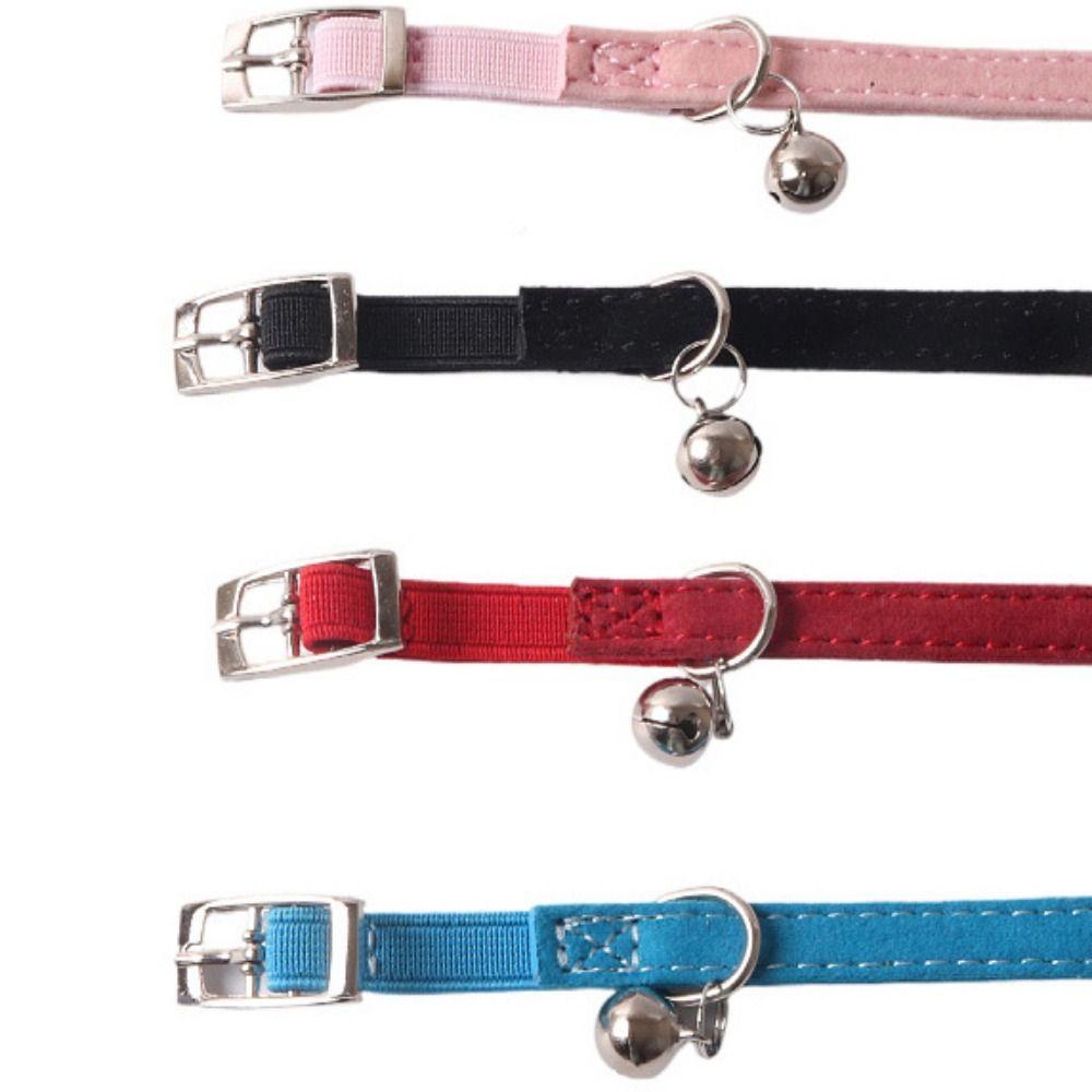 Adjustable Colored  Cat Collar Safety Dog Necklace Heart Bell Cat Collar  Dog Accessories