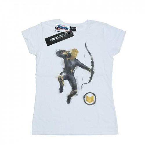 

Marvel Womens/Ladies Avengers Endgame Painted Hawkeye Cotton T-Shirt XXL білий
