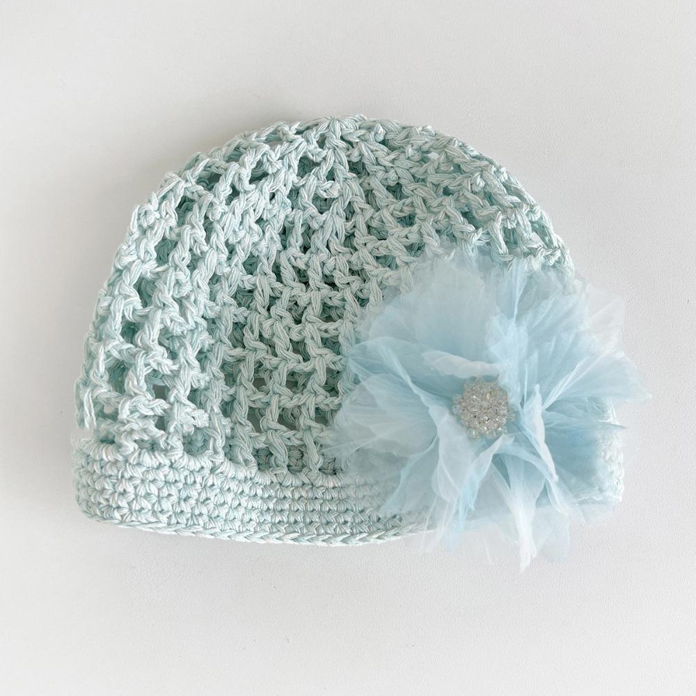 Bohemian Style Crochet Flower Hat Handmade Hollow Out Knitted Hat Retro Weave Cap  Girls