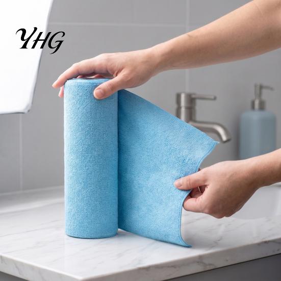 Tearable Cleaning Rolls Microfiber Cloth Roll, Reusable Tear Away Paper Towels, Multi-Purpose Non Shedding Dusting Washable Towels for Kitchen
