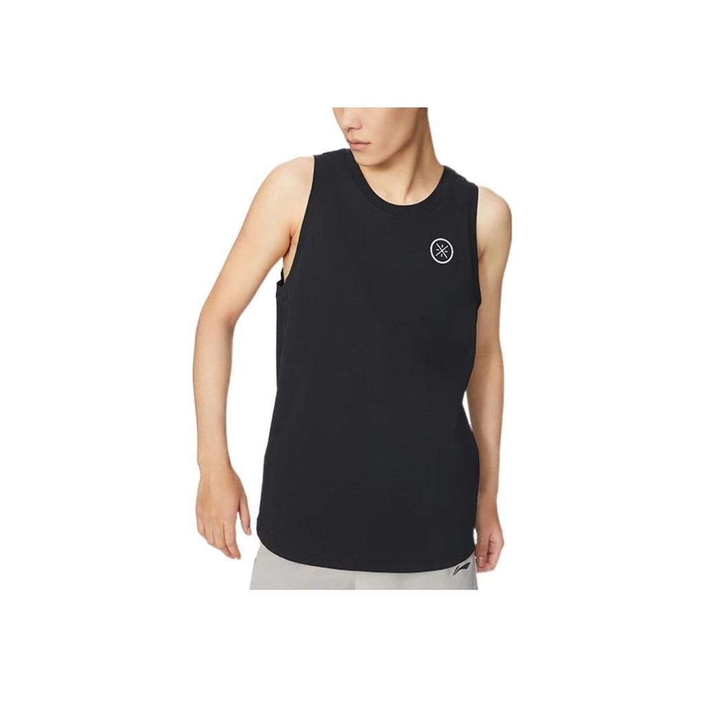 Li Ning Wade Series SS22 Solid Color Crew Neck Pullover Vest Men Tops Black AVSS031-1