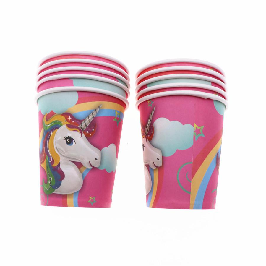 Birthday Kids Unicorn Party Supplies Tableware Plates Cup Fork Tablecloth Banner