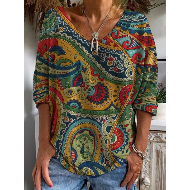 QICED Women's Fashion Casual Long Sleeve V Neck Blouses & Shirts