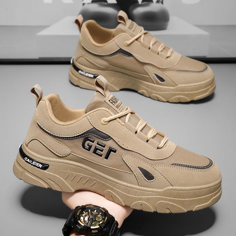 Autumn Men's Shoes New Breathable Tooling Shoes Men's Trend Versatile Platform Sports Shoes Casual Board Shoes Labor Insurance Shoes Men