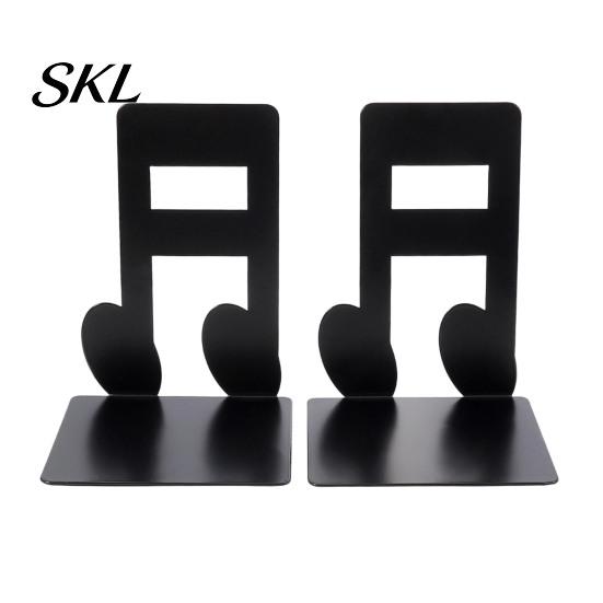 Music Decoration 1 Pair Metal Book Ends, Piano Musical Notes Decorative Bookend for Shelves, Heavy Cut Bookends Duty Holder Stand, Non-skid