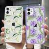 INS Flower Daffodil Print Phone Case for IPhone 11 13 12 14 Pro Max 13 Mini X XR XS MAX 7 8 14 Plus Cute Floral Lily Clear Cover