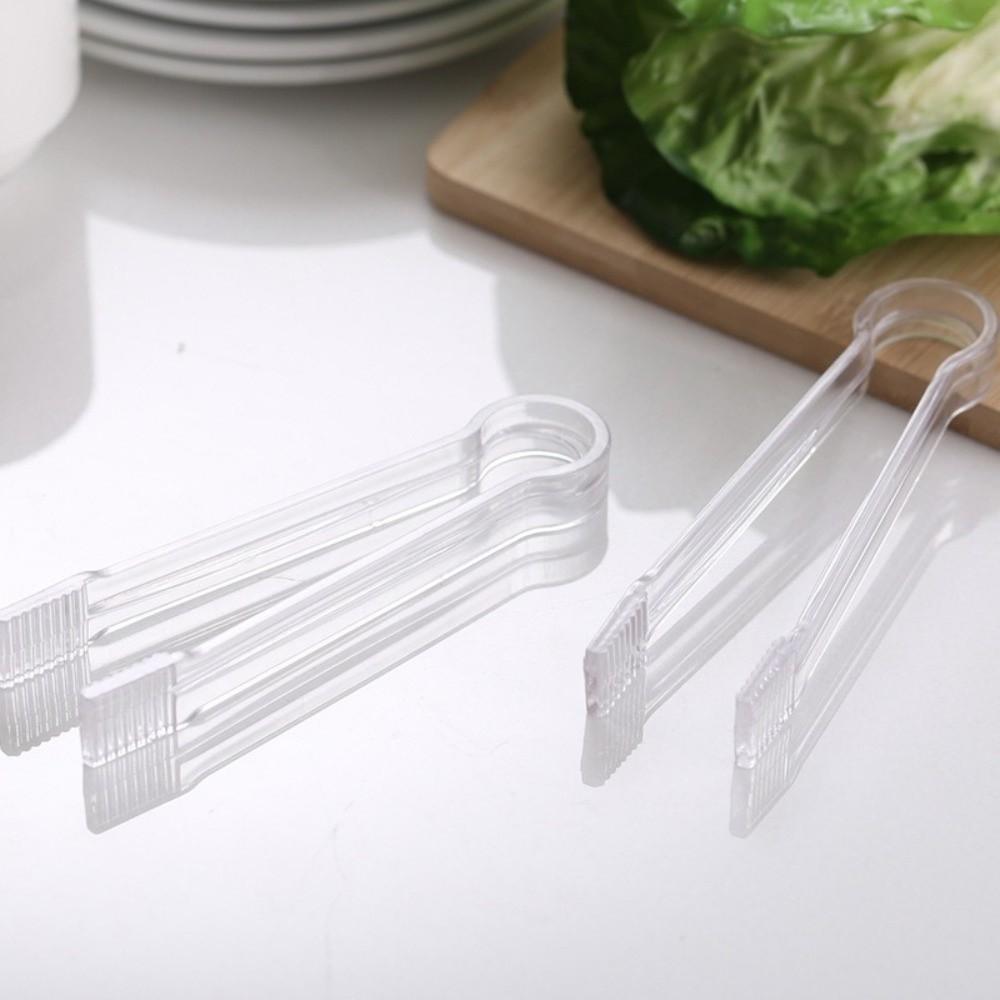 10pcs Non Slip Food Clip Transparent Ice Cubes Clip Barware Serving Tongs  Bar Kitchen