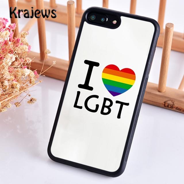 Krajews Gay Lesbian LGBT Rainbow Pride Soft Phone Case For iPhone 17 Air 16 15 14 plus 11 12 13 pro max coque Fundas