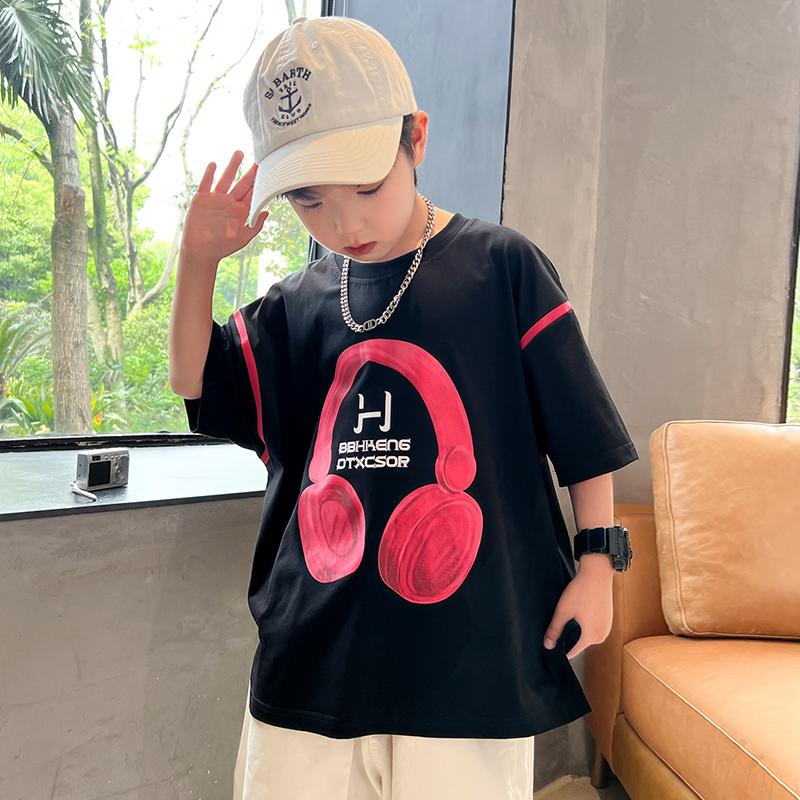 Boys' summer clothes short sleeved T-shirt 2026 new style children's clothing summer top boys' summer style trendy brand handsome t