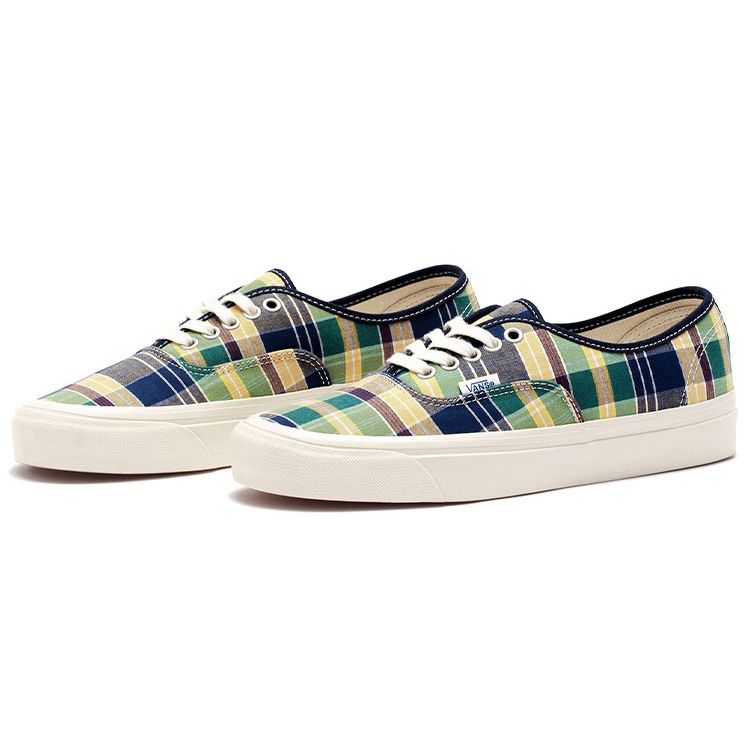 Vans Style 44 Fabric Casual Plaid Low Top Skate Shoes Unisex Sneakers Yellow Green Blue VN0A5KX45TK