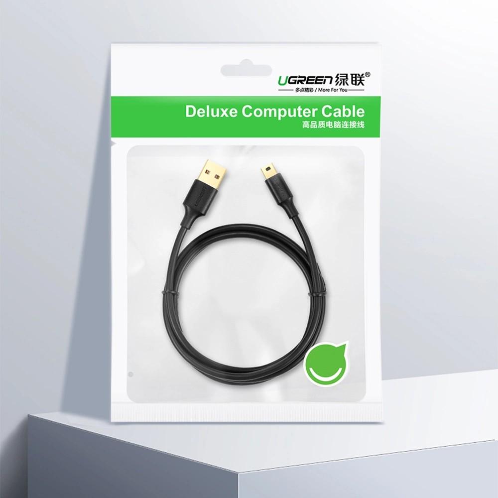 Ugreen 5-pin Gold-plated USB - Mini USB Cable 0.25m Black (US132)