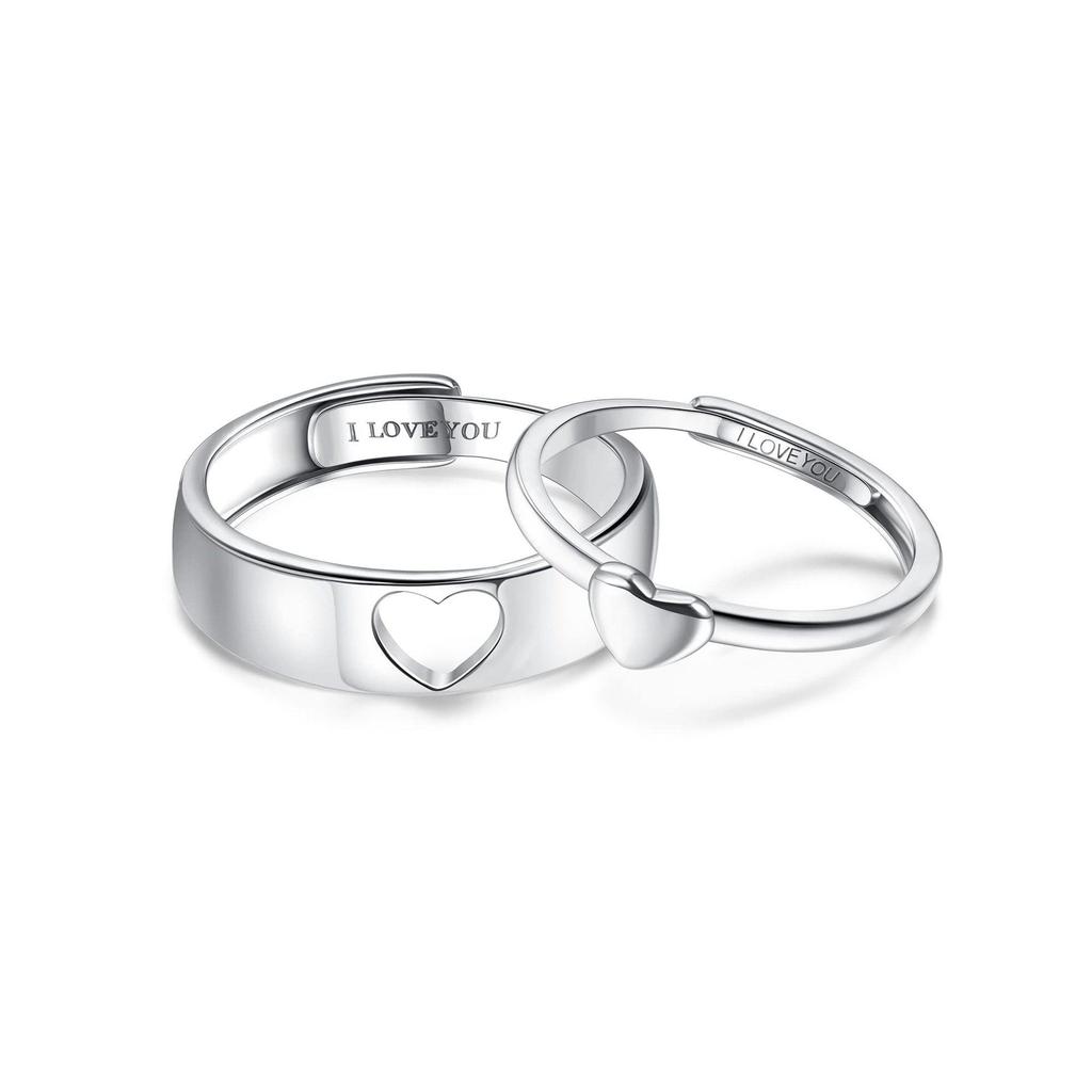 European & American Luxury Heart-Shaped Couple Rings – Romantic Valentine's Day Gift for Her