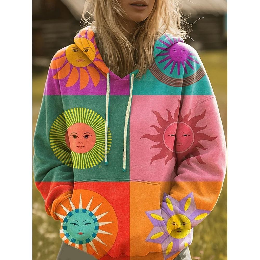 Women's Hoodies 3D Print Graphic Rainbow Casual Boho Casual Sweatshirts Pullovers Streetwear Women's Clothing Fall