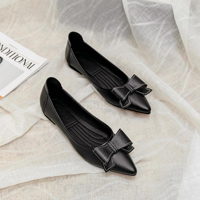 Fashion Flat Shoes for Women Spring Autumn New Casual Flat Pointed Fashion Bow Outdoor Flat Shoes for Women Ladies Shoes Plus Size 42 43