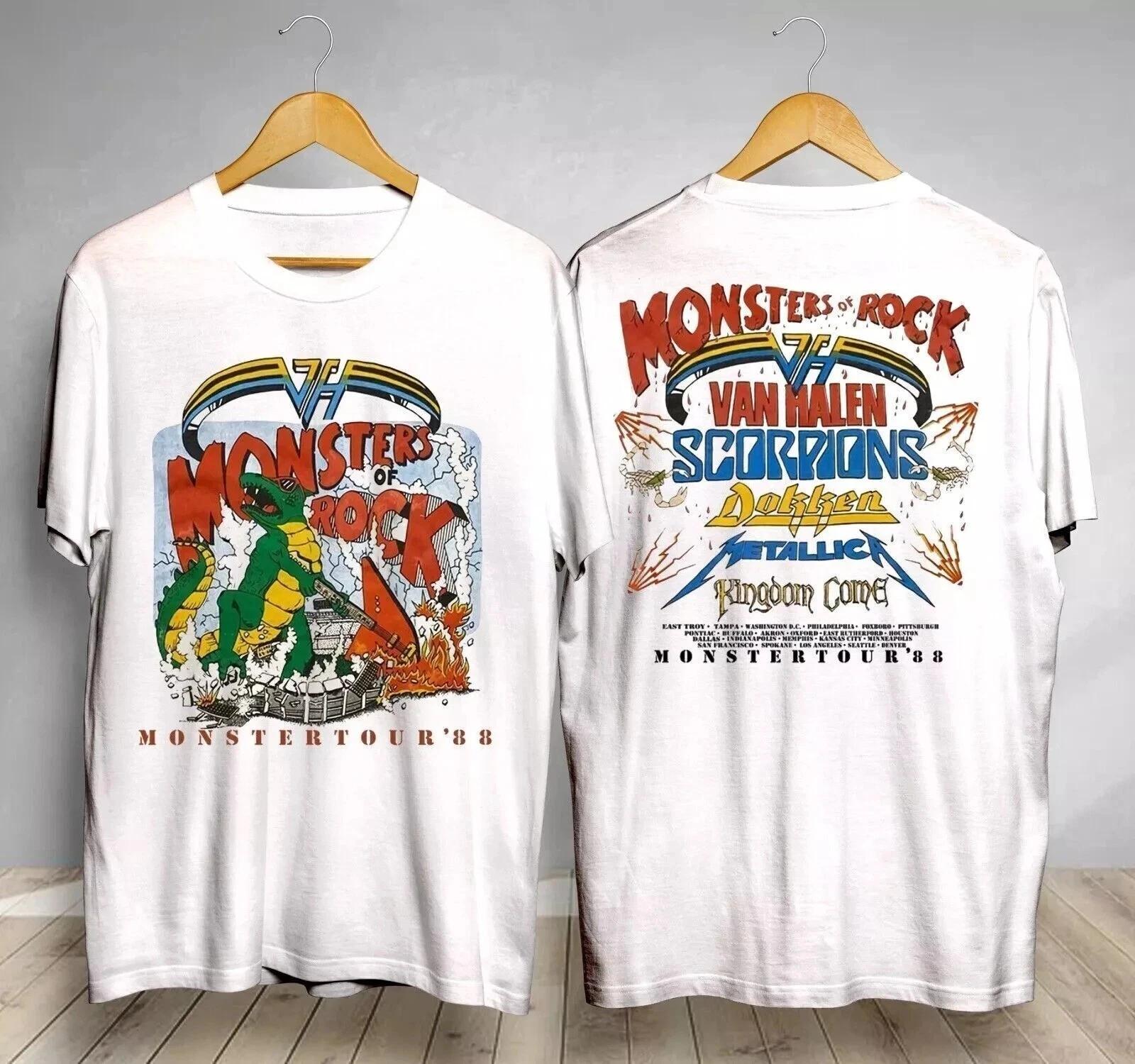 

Vintage Monsters of Rock Tour 1988 T-Shirt Tour Halen Van Gift Fans Tee Unisex High-end Luxury Is for Both Men and Women Top Y2k 4XL