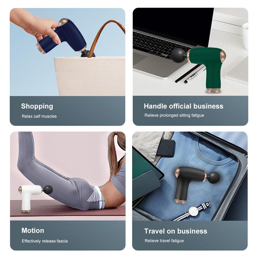 Percussion Muscle Massage Gun Handheld Protable Deep Tissue Electric Massage 4 Attachments 6 Speeds For Body Back Neck Leg