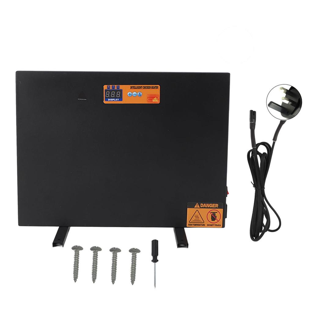 Chicken Coop Heater Black 150W Manual Control Anti Tipping Timer Thermostatic Overheating Protection Digital Display