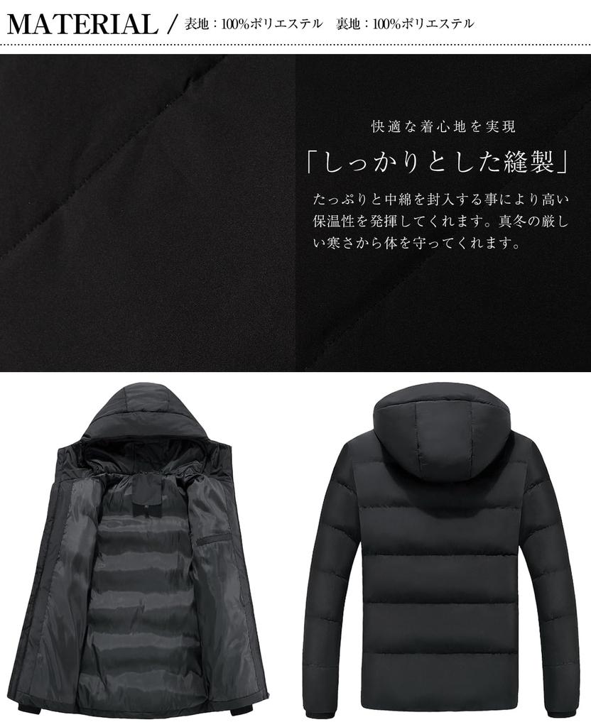 InnoBase Down Padded Short Casual Winter Size Men's Jacket, Coat, Jacket, Jumper, Hooded, Length, Water-Repellent, Lightweight, Cold-Weight,