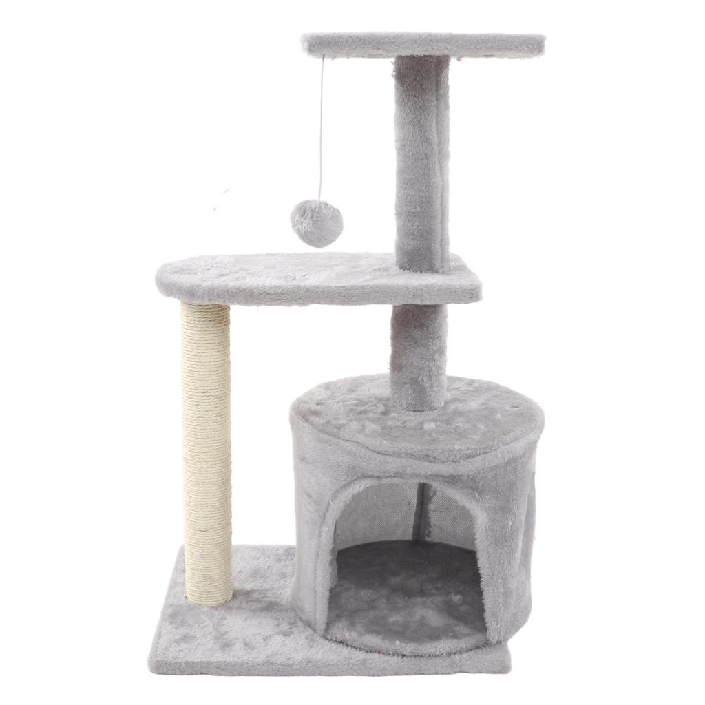 Kratzbaum Geräumiger Platz Mehrschichtiger Katzenkratzbaum Spielzeugzubehör mit hängendem Plüschball für