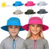 Adjustable Children Sun Hat Summer Sun Protective Fisherman Hat Breathable Foldable Floppy Hat For Beach Activity