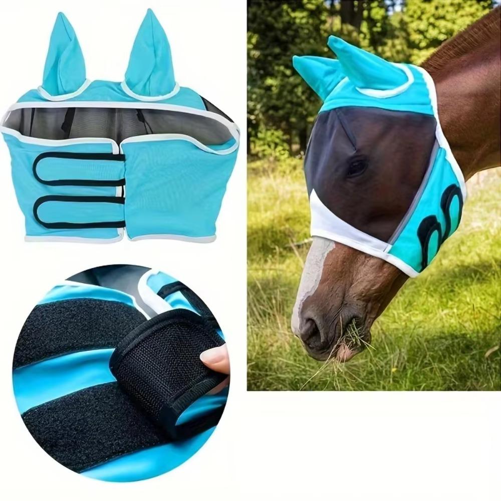 Professional Horse Fly Mask Adjustable Anti-Flyworms Mask High Quality Horse Mask  Stable Use
