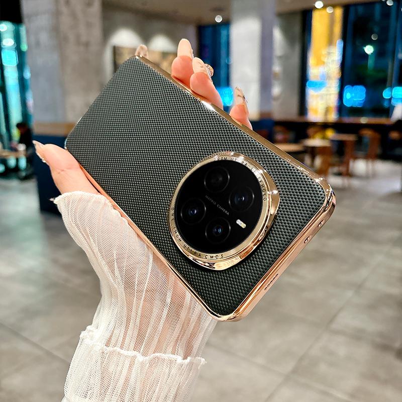 For Honor Magic 7 7 Pro Large Hole Plating Textured Lens Ring Drop & Fingerprint Resistant Phone Case