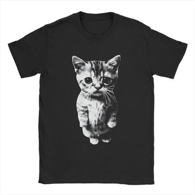 Men El Gato Munchkin Kitten Funny Sad Crying Cat Meme T Shirts 100 Cotton Clothes Novelty Short Sleeve Round Neck Tees TShirt