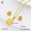 Stainless Steel Gold Flower Set Women 4pcs Necklace Earrings Bracelet Ring Cubic Zirconia Luxury Wedding Party Anniversary Gift