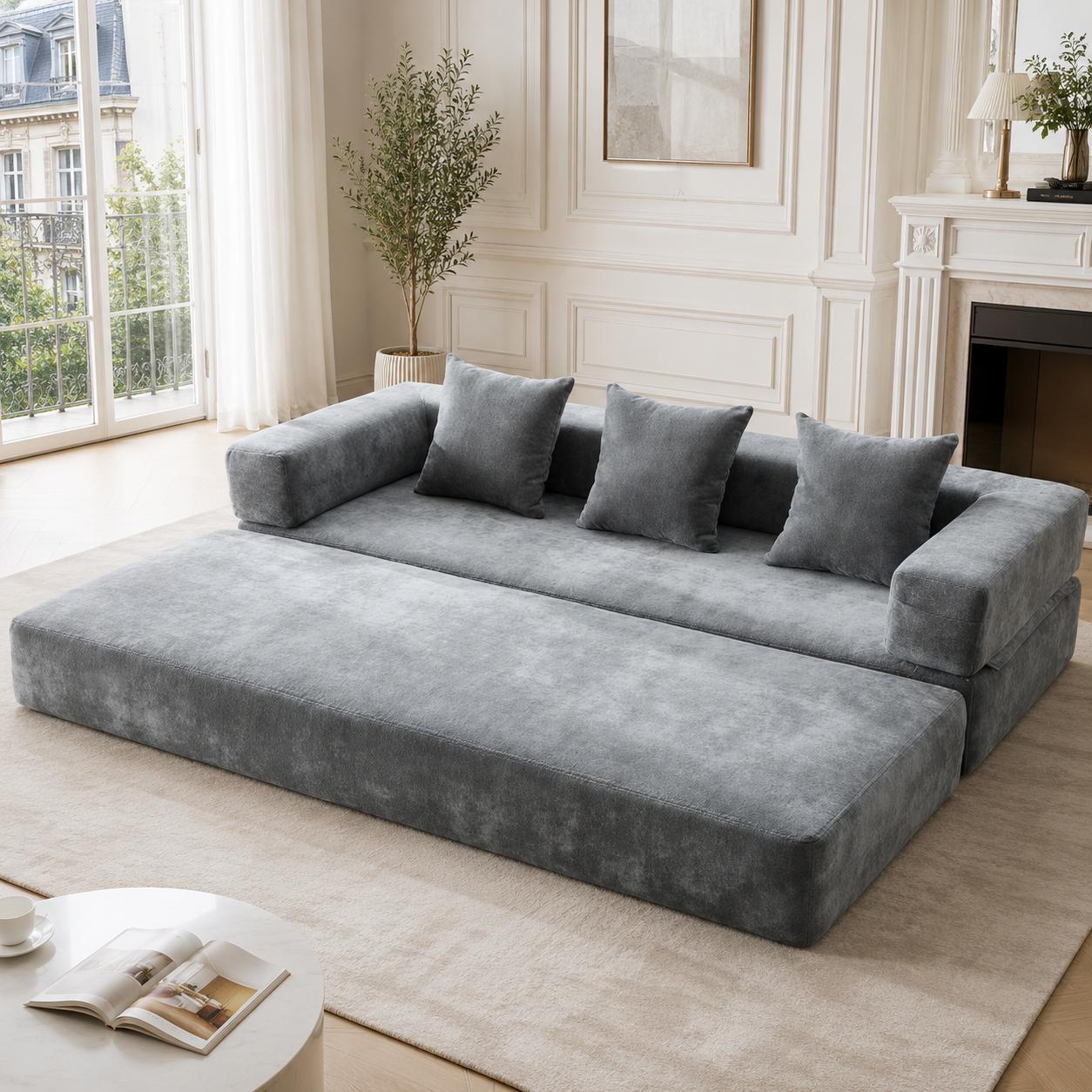 Modular Chenille Block Sofa – Super
